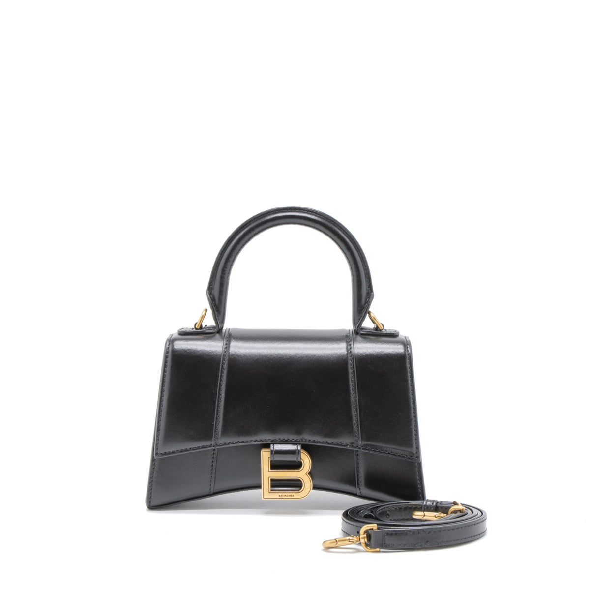balenciaga Hourglass XS Calfskin Black GHW