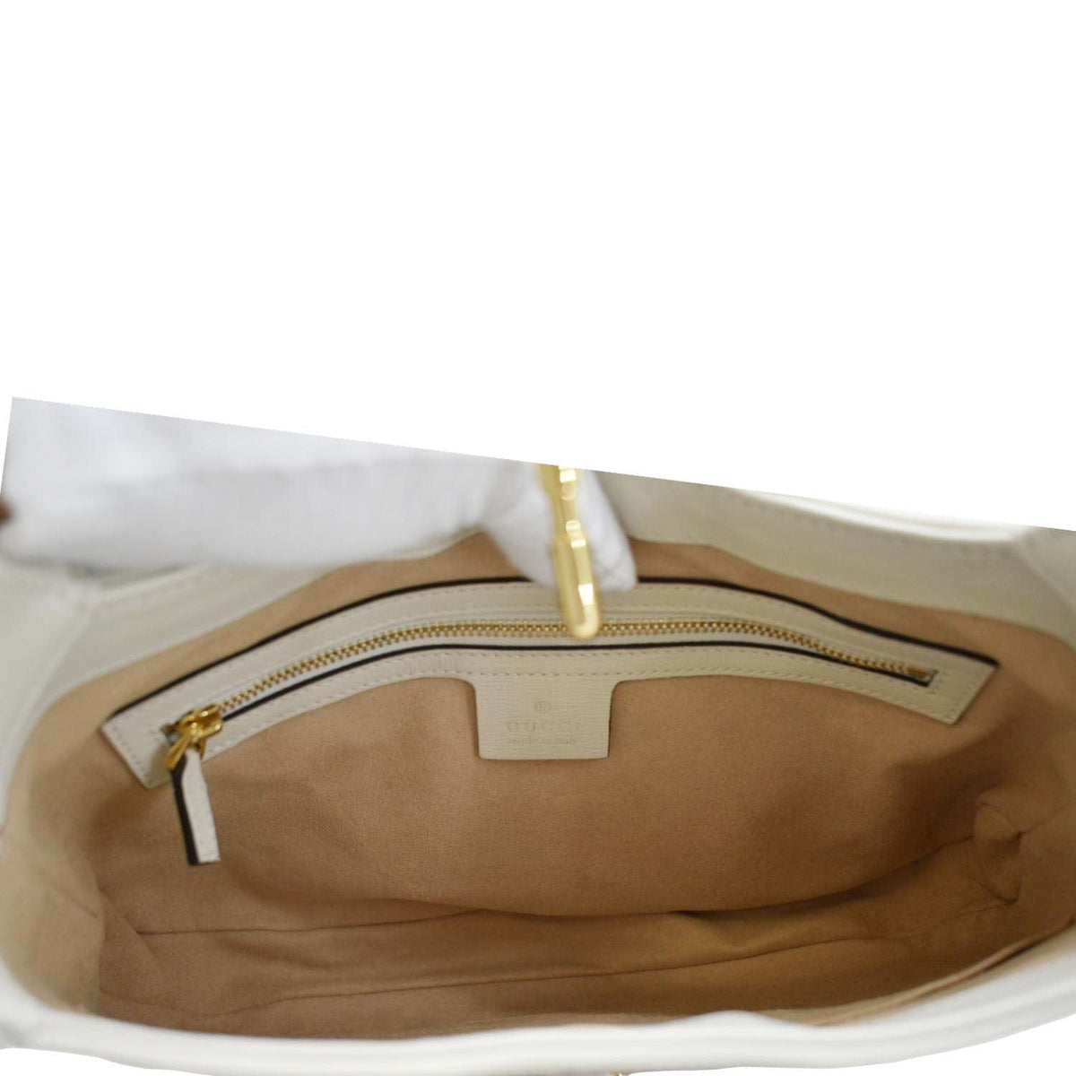 GUCCI Jackie 1961 Small GG Supreme Canvas Leather Shoulder Bag Beige 636706