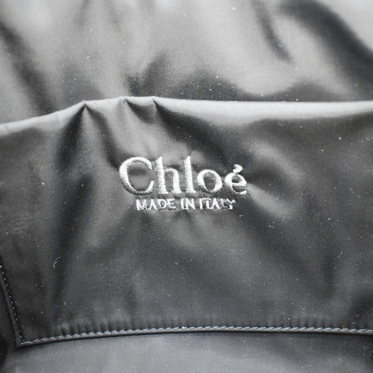 Chloe Woody Small Nylon Tote Bag Black