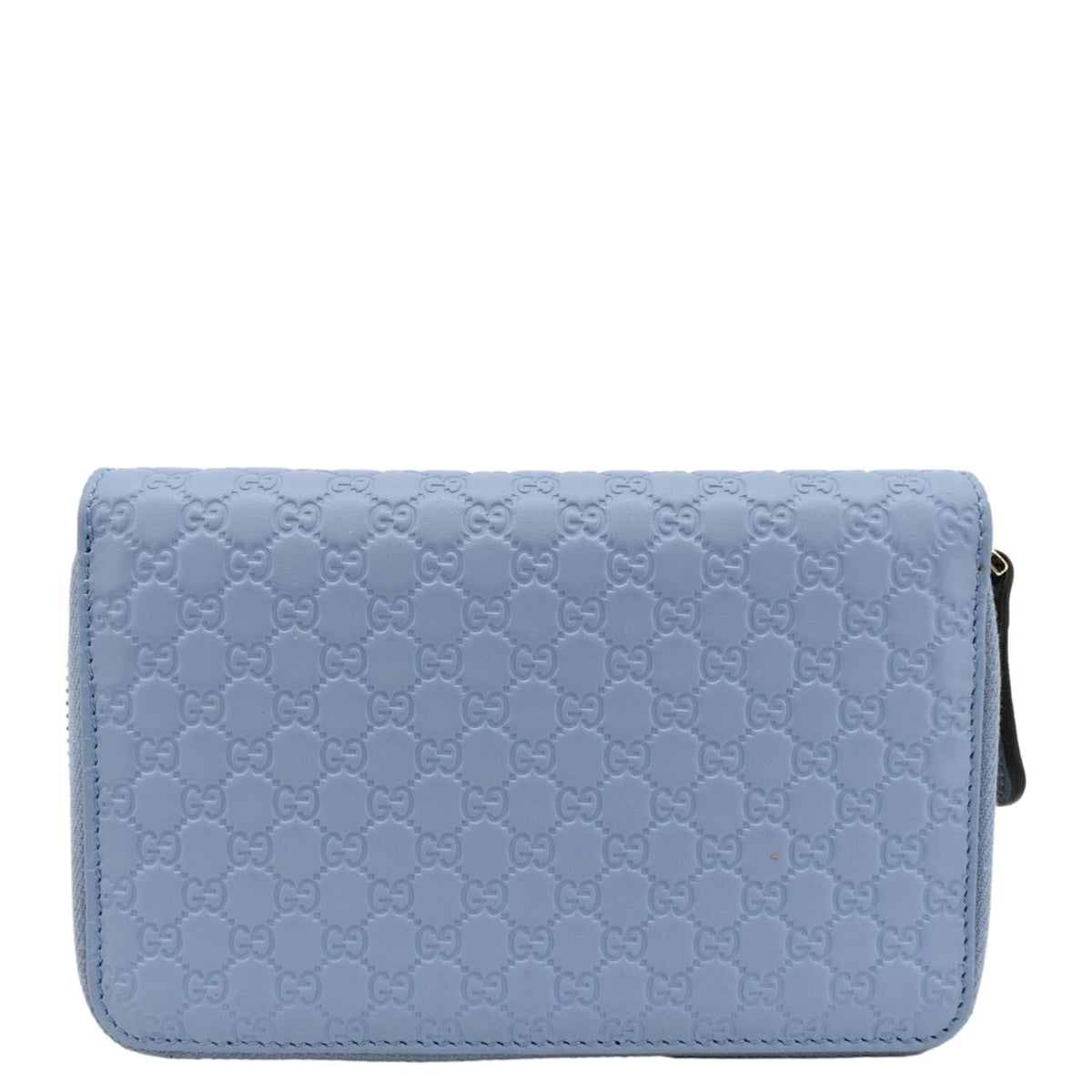 GUCCI Zip Around Soft Microguccissima Leather Wallet Light Blue 449423
