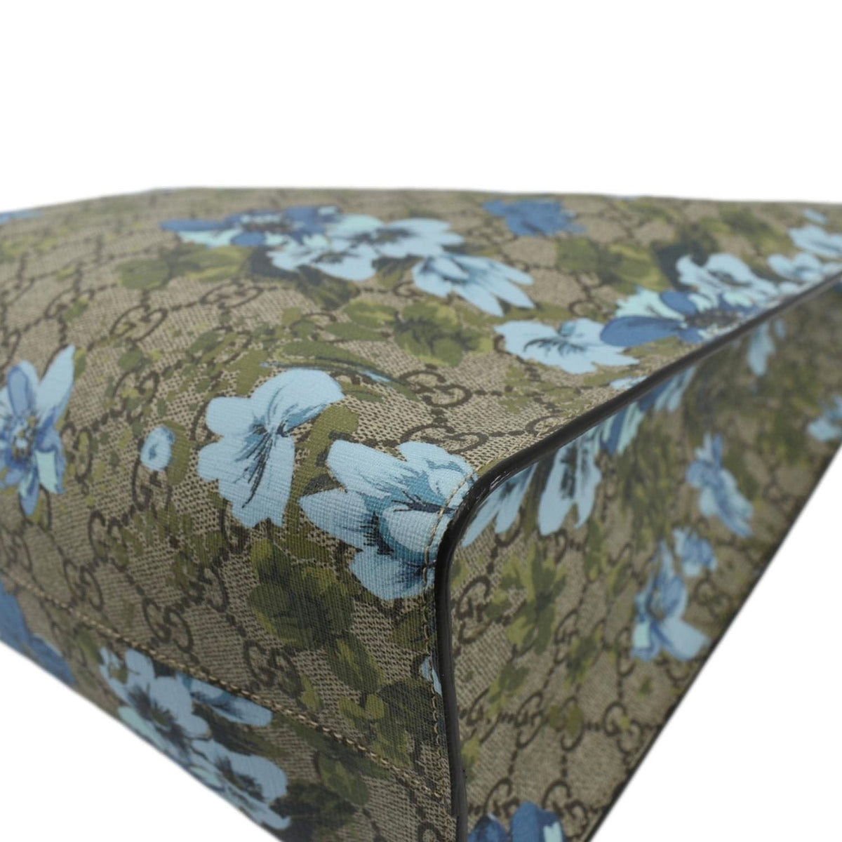 GUCCI GG Print Floral Supreme Tote Bag Blue 419582