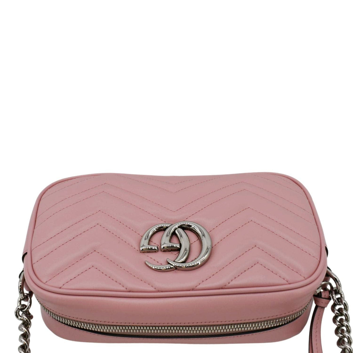 GUCCI GG Marmont Matelasse Leather Crossbody Bag Light Pink 447632