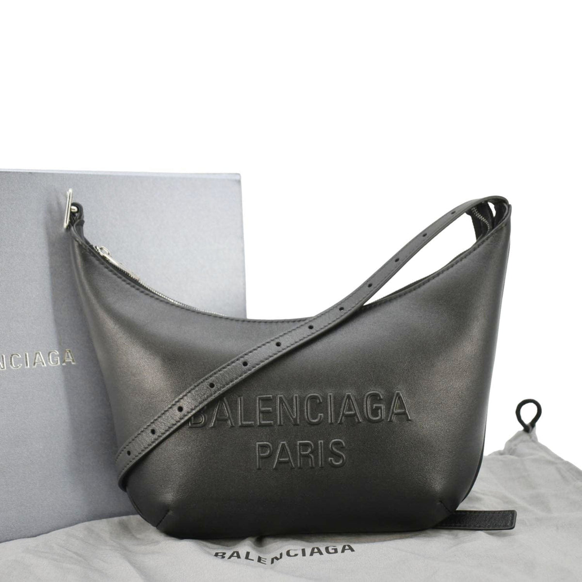 balenciaga Mary Kate Leather Shoulder Bag Black