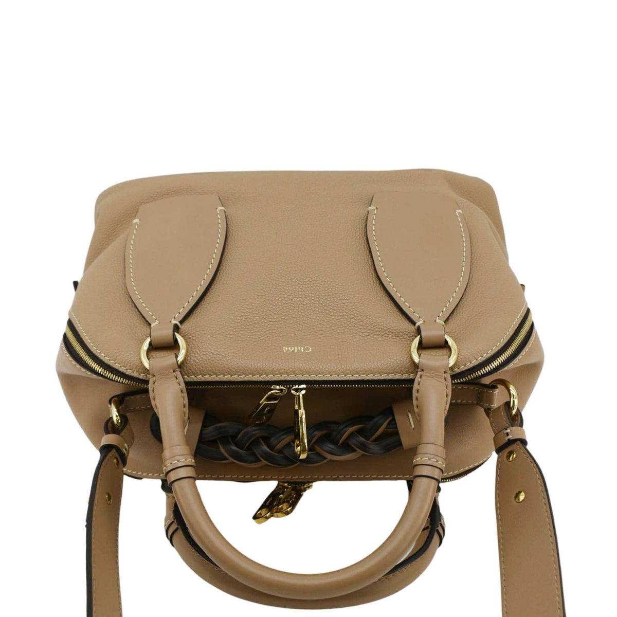 Chloe Daria Medium Calfskin Leather Shoulder Bag Brown