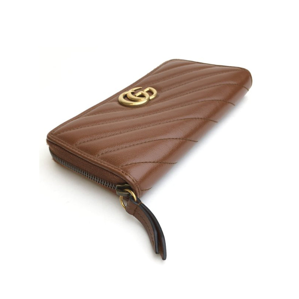 GUCCI GG Marmont Leather Zip Around Wallet Long Wallets