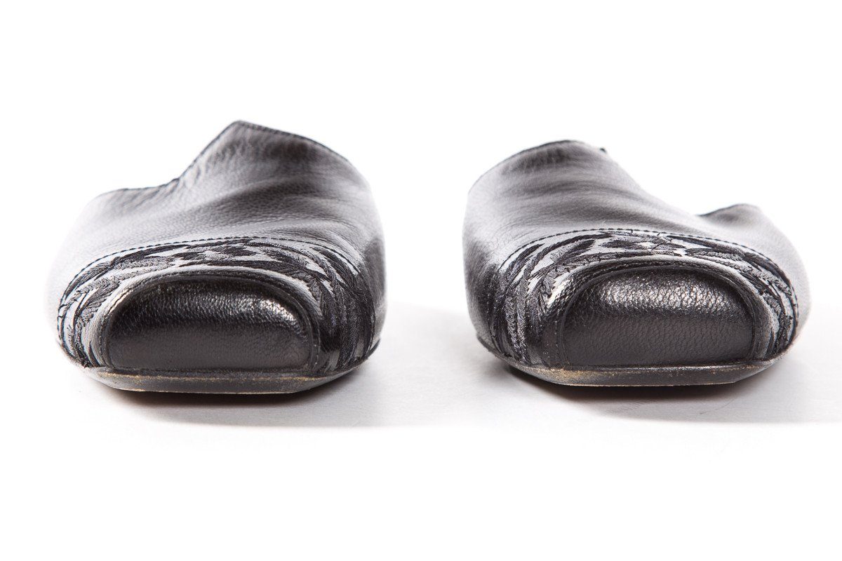 Dries Van Noten Black Leather Mule Flats SZ 35.5