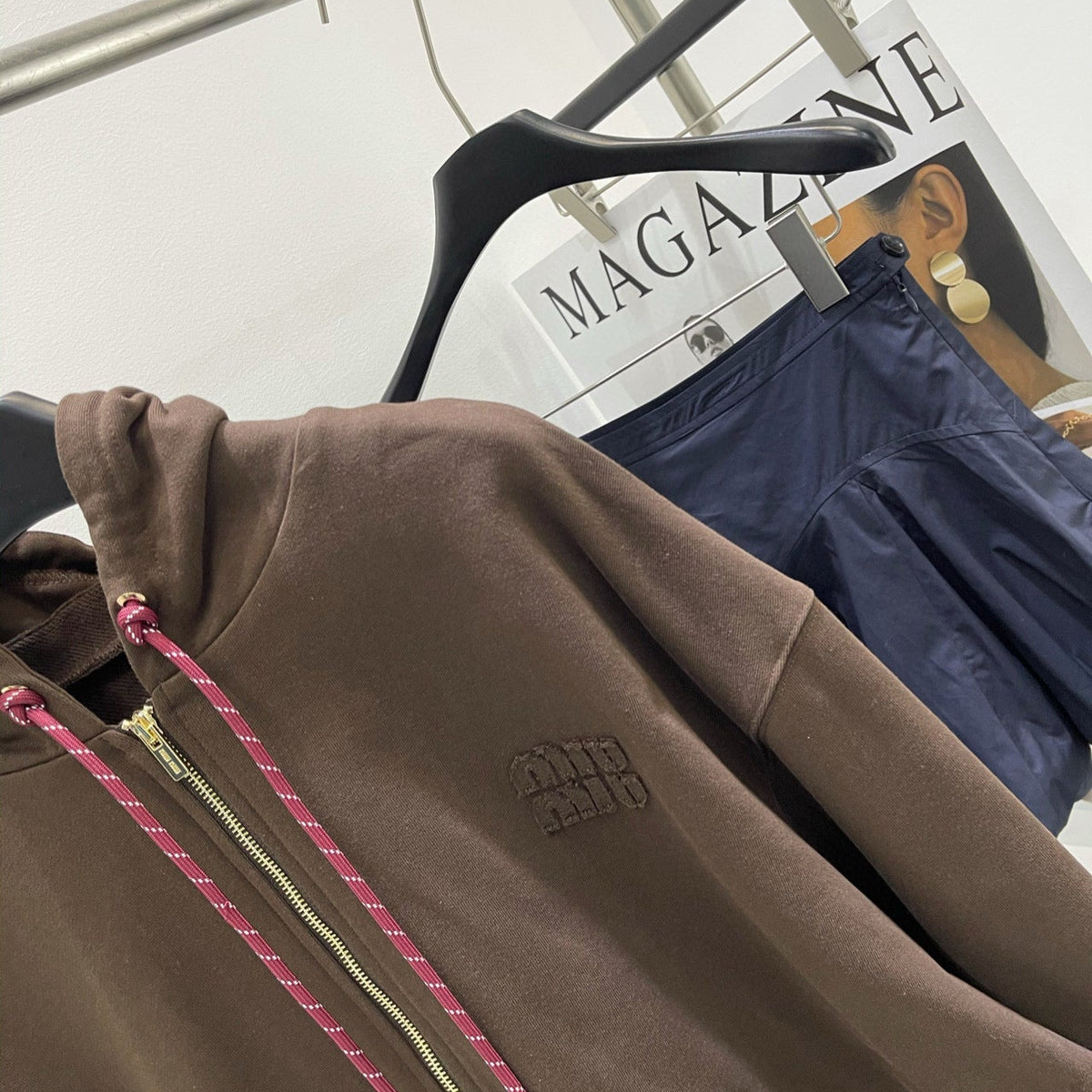 MIU M ZIP HOODIE