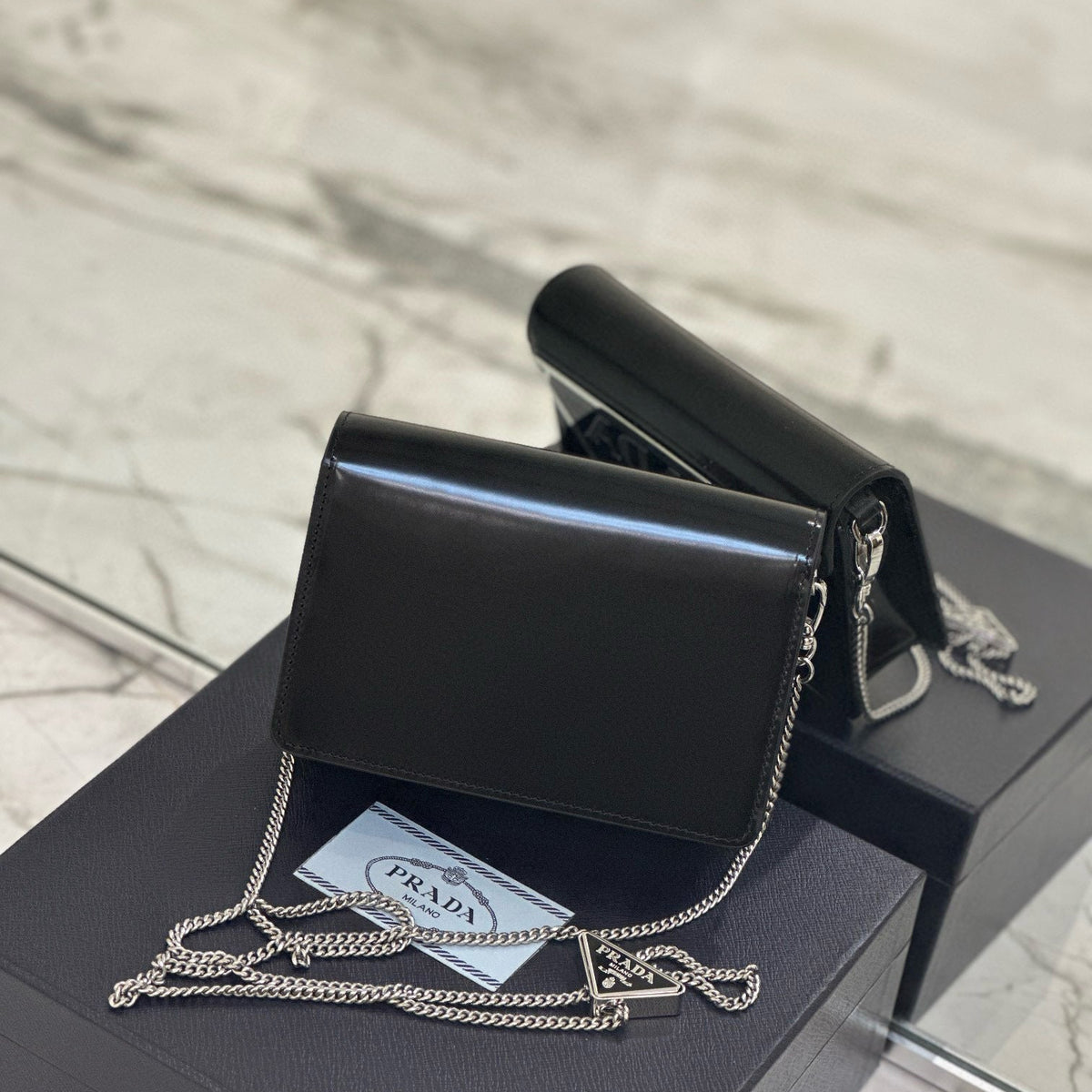 PD TRIANGLE LOGO BUFFED SHOULDER BAG