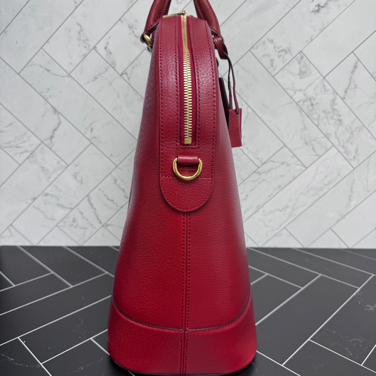 LIKE NEW- Gucci Red Savoy Web Bowling Tote