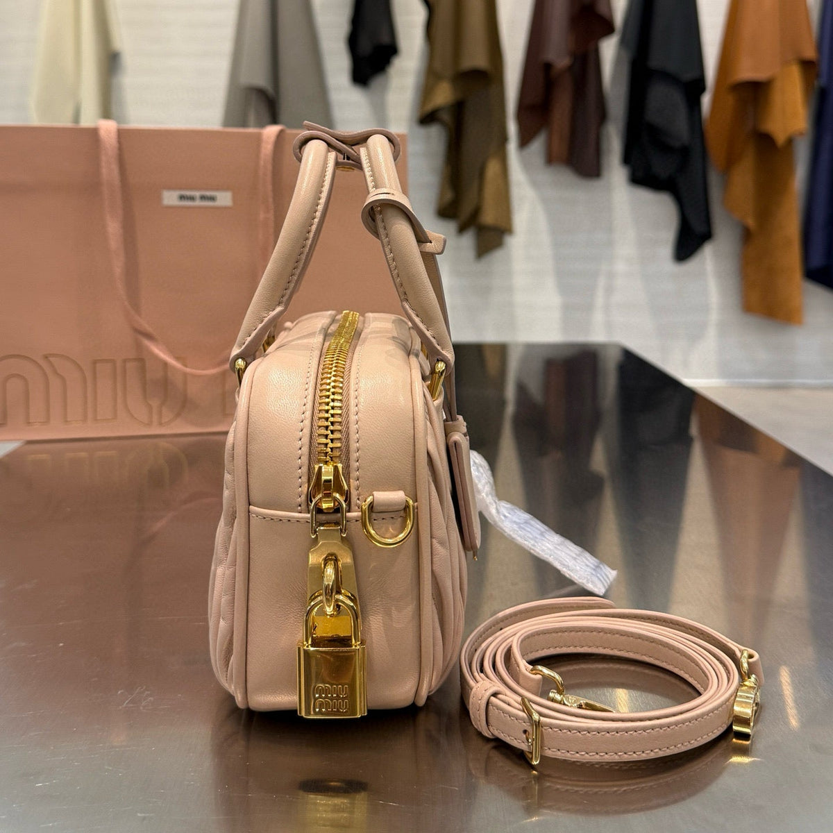 MIU M ARCADIE MATELASSE BAG