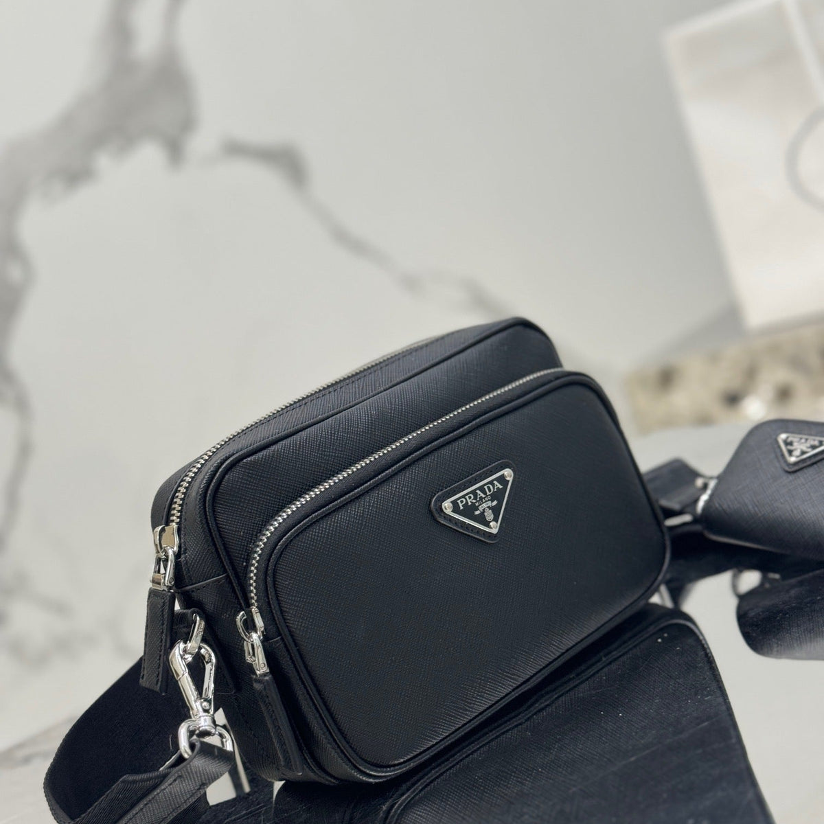 PD SAFFIANO LEATHER SHOULDER BAG