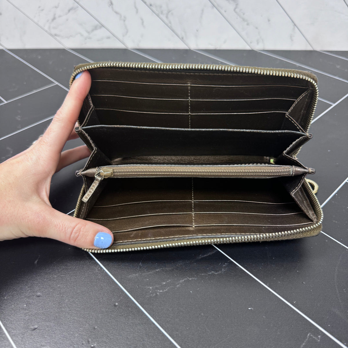 Gucci Bronze Guccisima Zippy Wallet