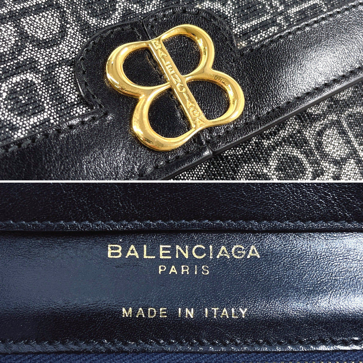 balenciaga Canvas Leather BB Logo 2WAY Vintage Shoulder Bag
