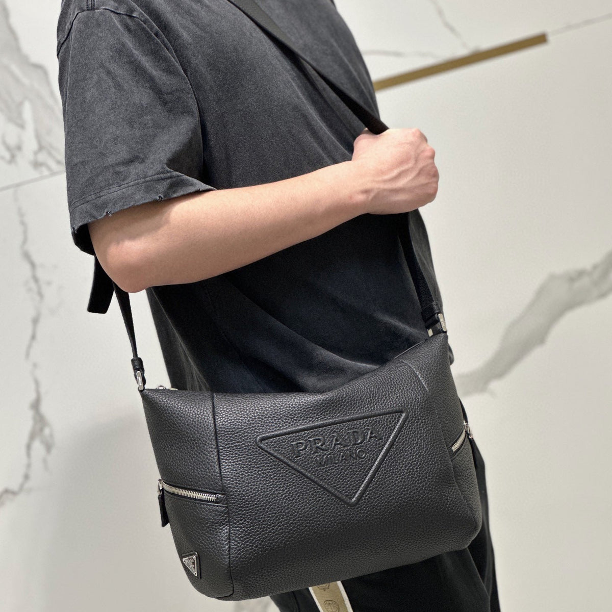 PD LEATHER BAG WITH SHOULDER STRAP
