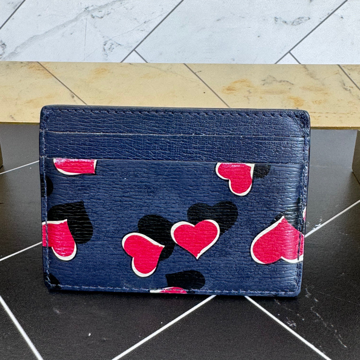 Gucci Navy Hearts Cardholder