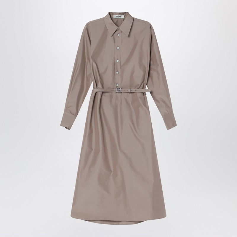 Fendi Barley Cotton And Silk Chemisier Dress Women