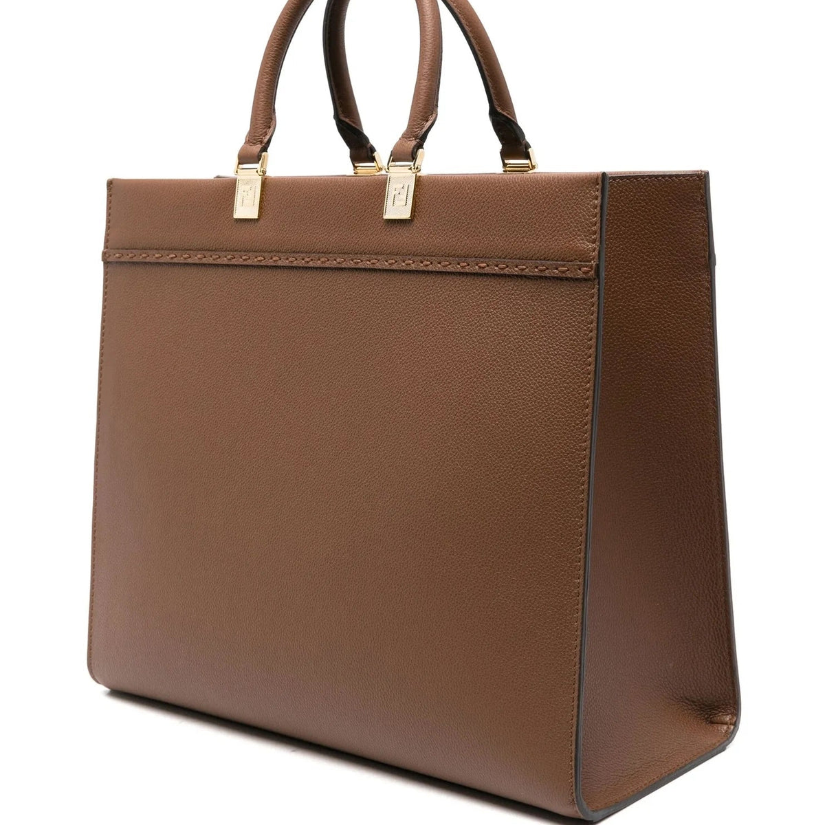 FENDI SUNSHINE CALFSKIN LEATHER MEDIUM SHOPPER TOTE BAG