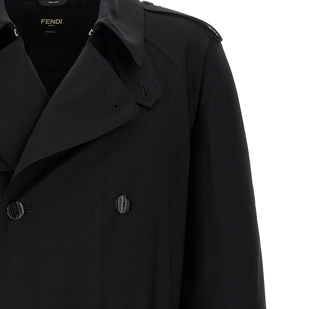 Fendi Men Wool Trench Coat