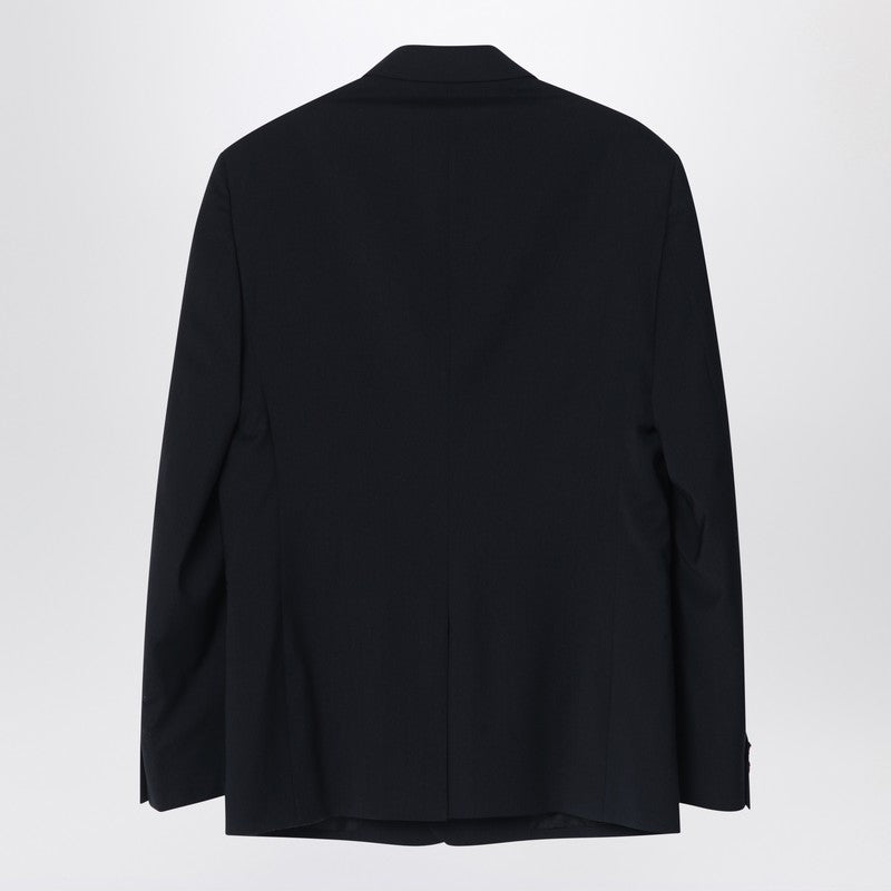 Fendi Double-Breasted Jacket In Midnight Blue Virgin Wool Men