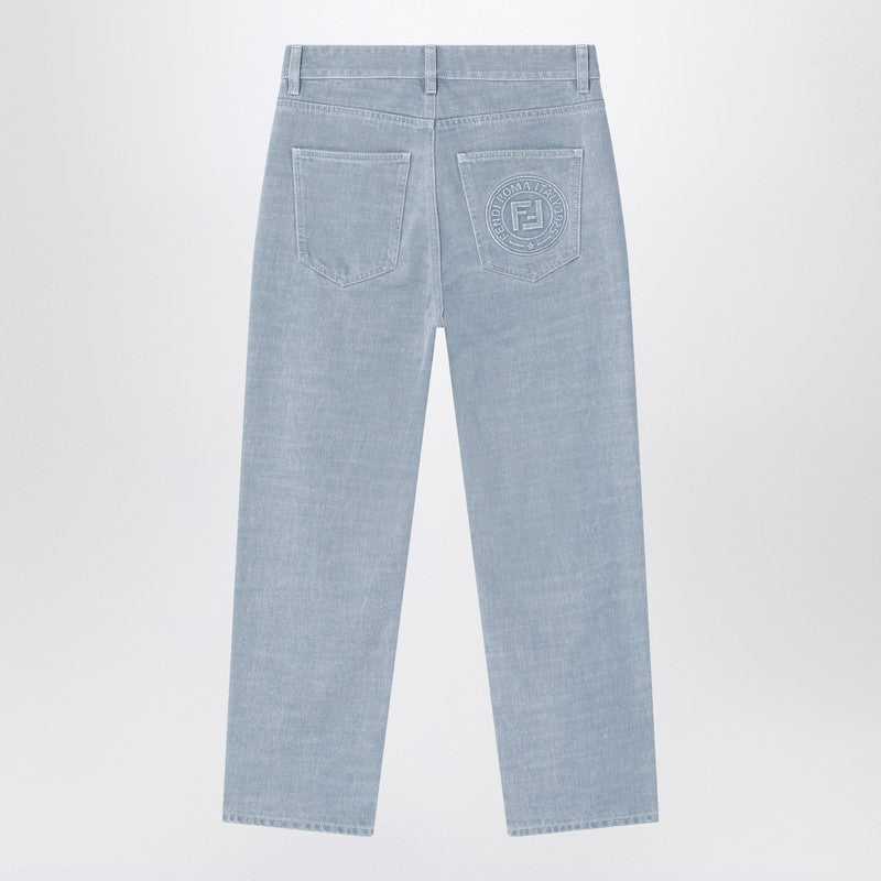 Fendi Light Blue Straight Jeans Women