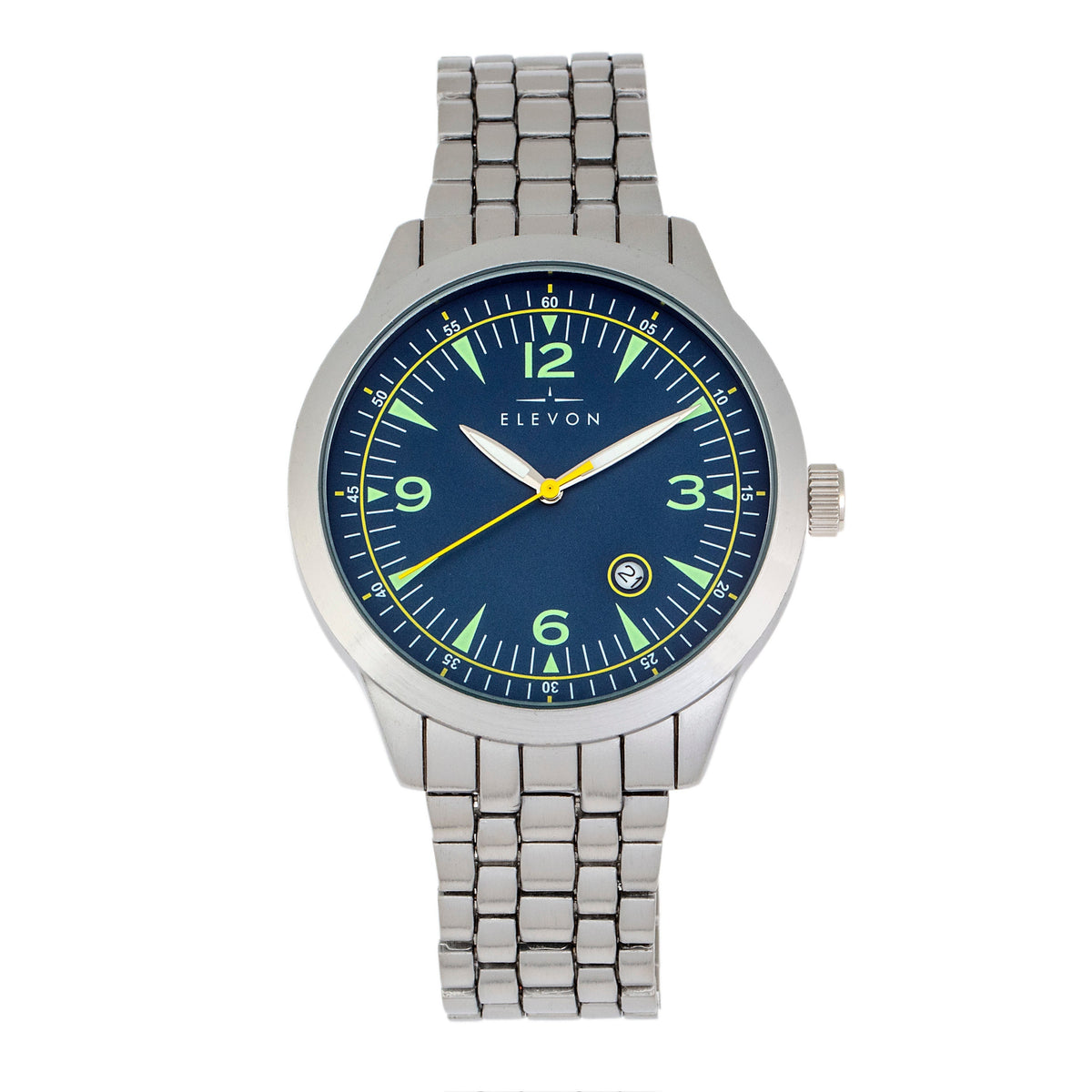 Elevon Atlantic Bracelet Watch w/Date - Silver/Blue