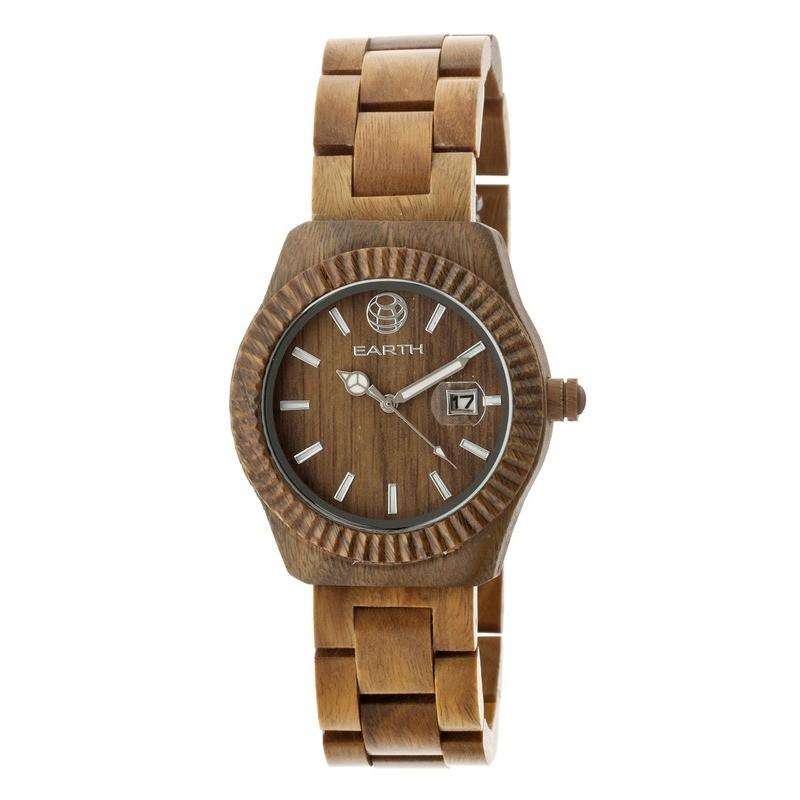 Earth Wood Pith Bracelet Watch w/Date