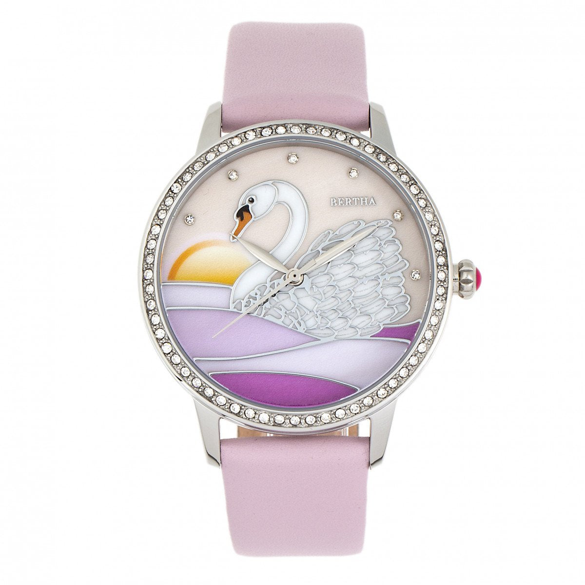 Bertha Grace MOP Leather-Band Watch