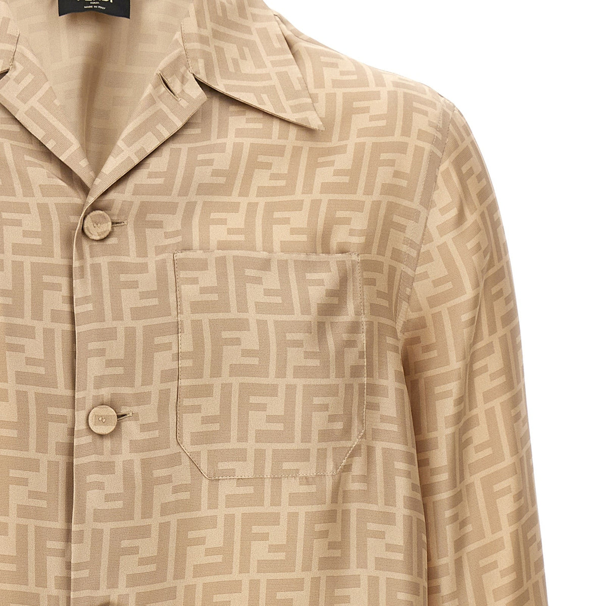 Fendi Men Ff Silk Shirt