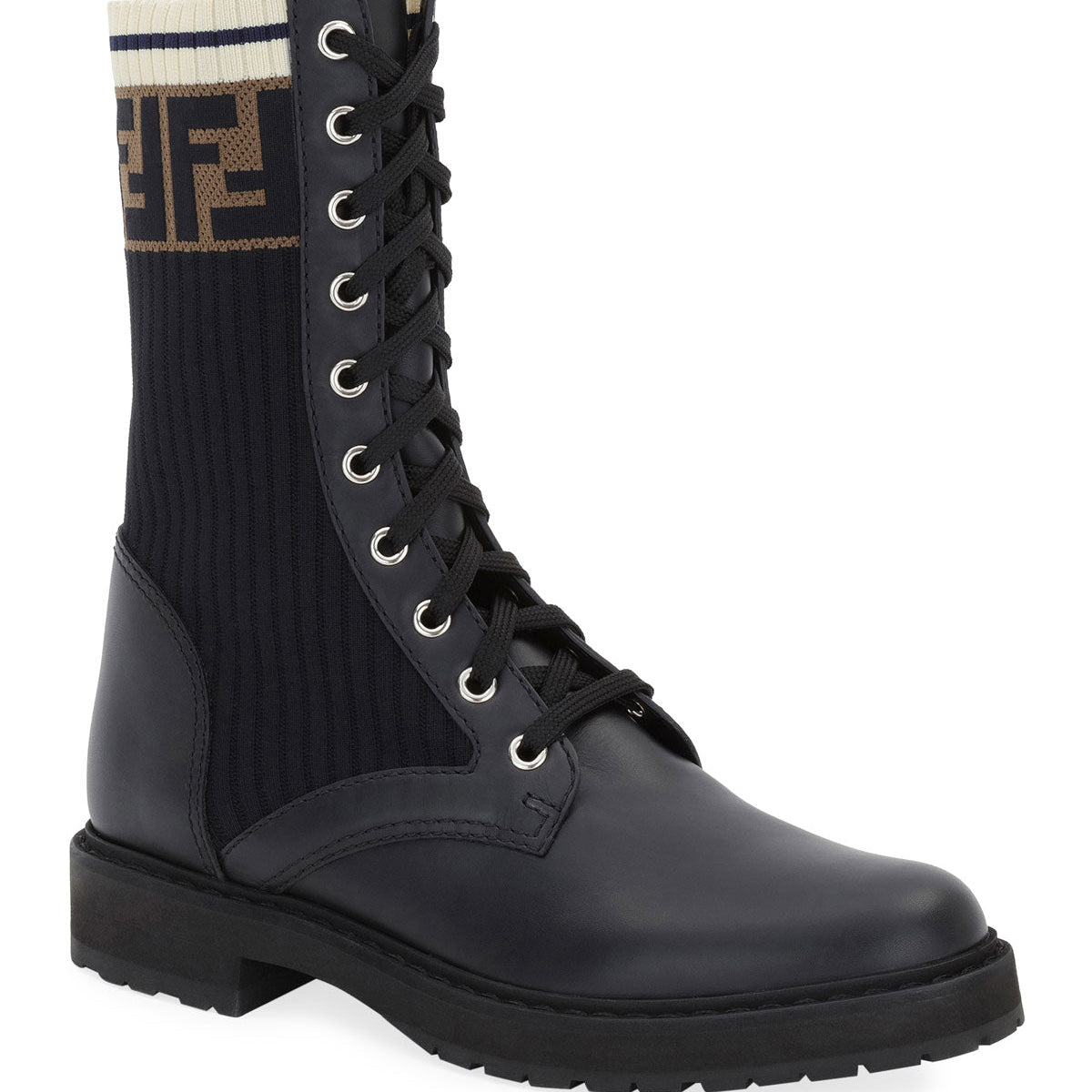 FENDI Rockoko FF Combat Boots