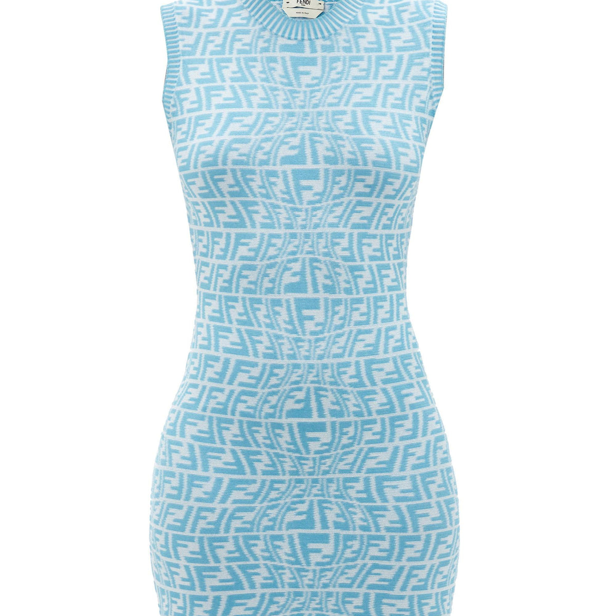 FENDI Summer Vertigo Blue Logo Dress
