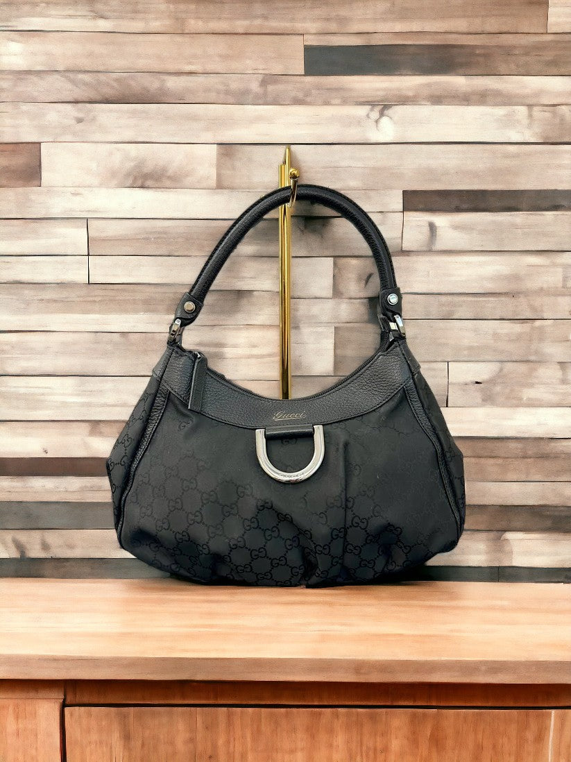 Gucci GG Black Canvas Shoulder Bag