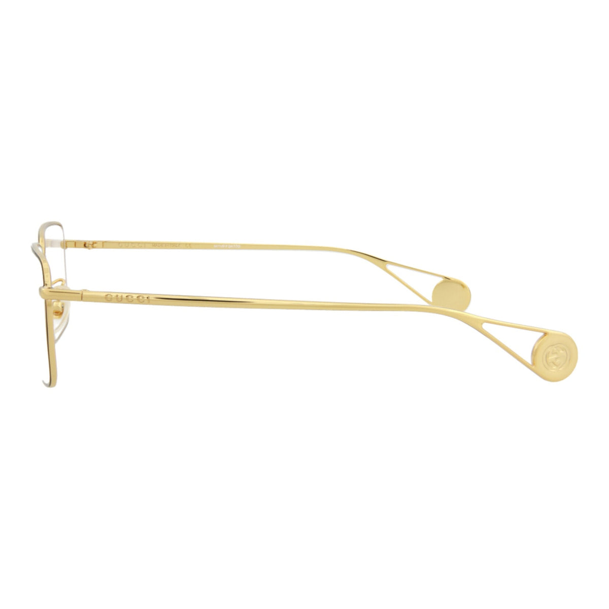 Gucci Womens Square/Rectangle Gold Gold Transparent Fashion Designer Eyewear