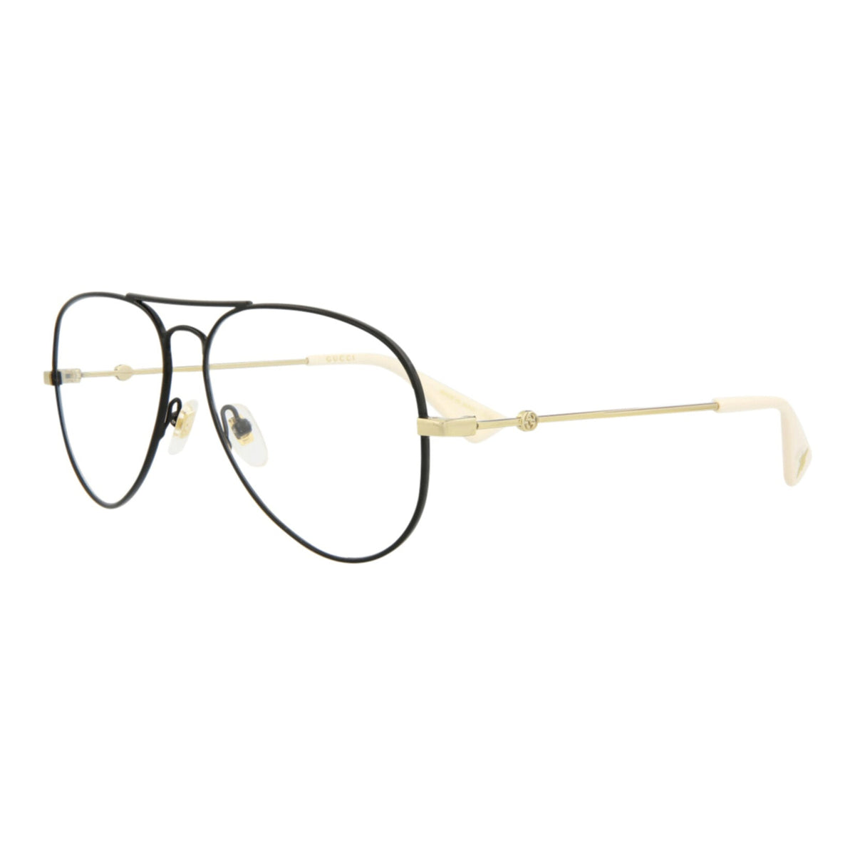 Gucci Mens Aviator Black Gold Transparent Fashion Designer Eyewear