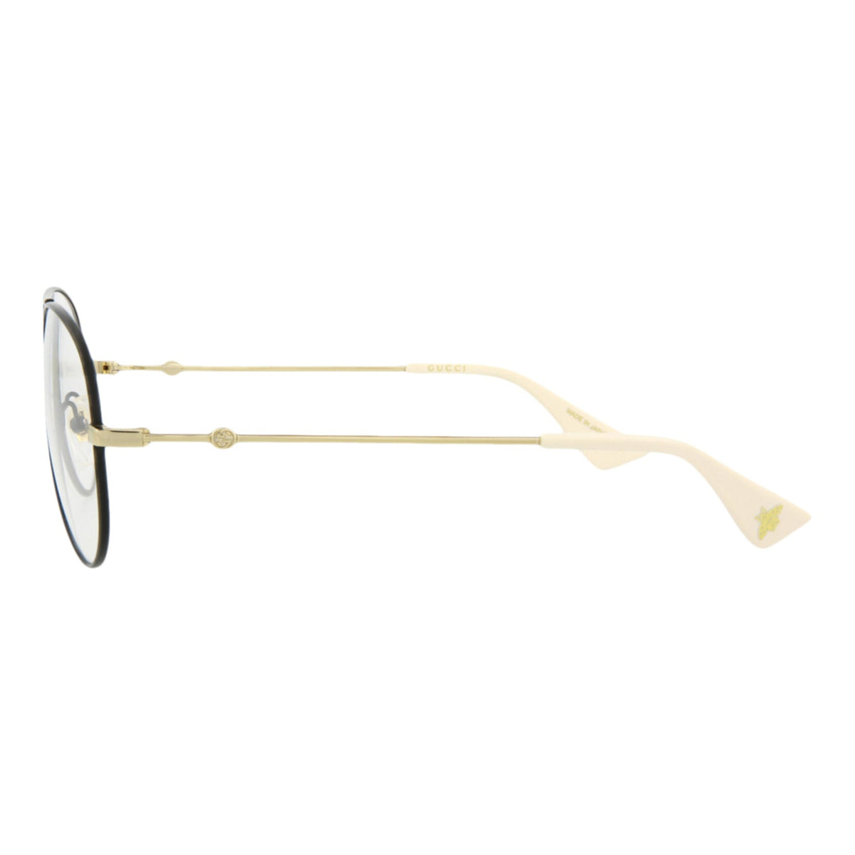 Gucci Mens Aviator Black Gold Transparent Fashion Designer Eyewear