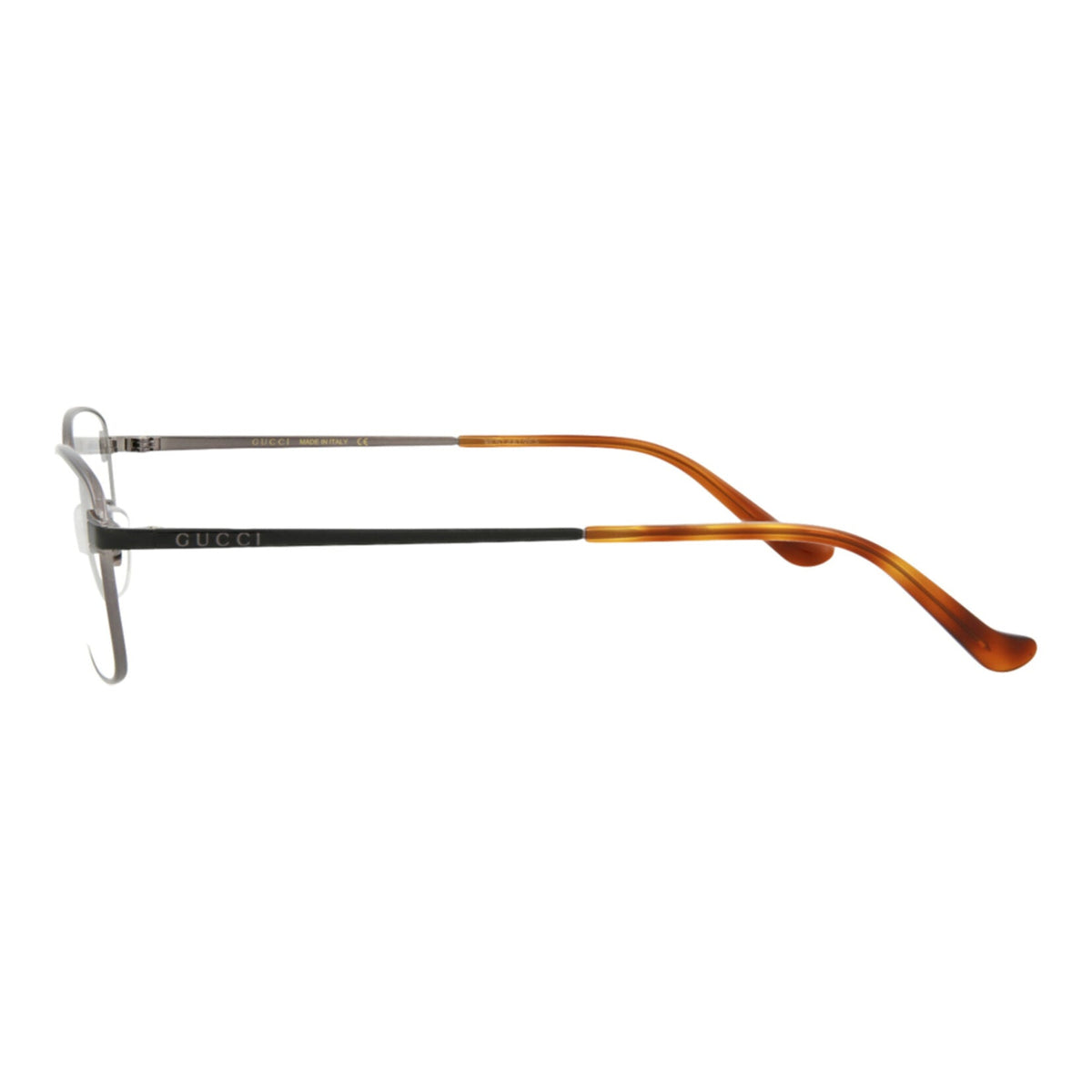 Gucci Mens Square/Rectangle Ruthenium Black Transparent Fashion Designer Eyewear
