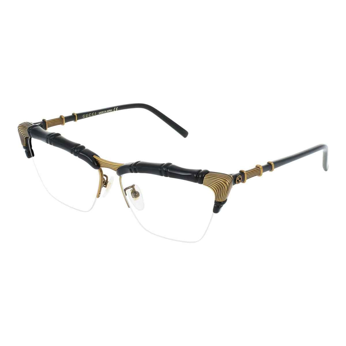 Gucci Womens Cat Eye Black Black Transparent Fashion Designer Eyewear
