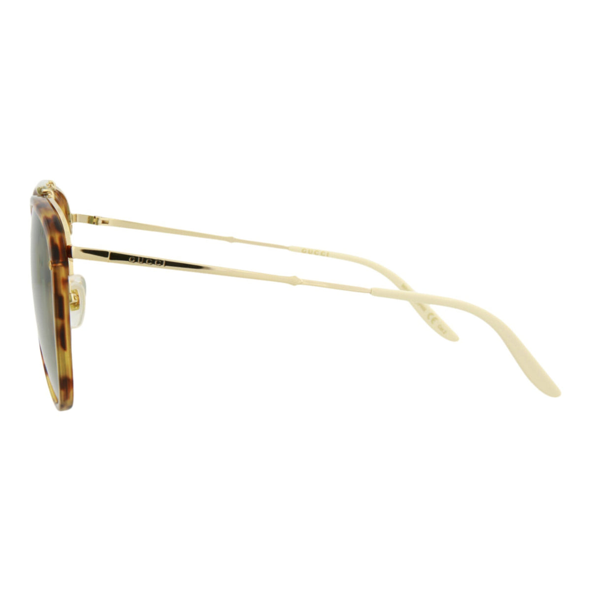 Gucci Mens Aviator Havana Gold Green Fashion Designer Eyewear
