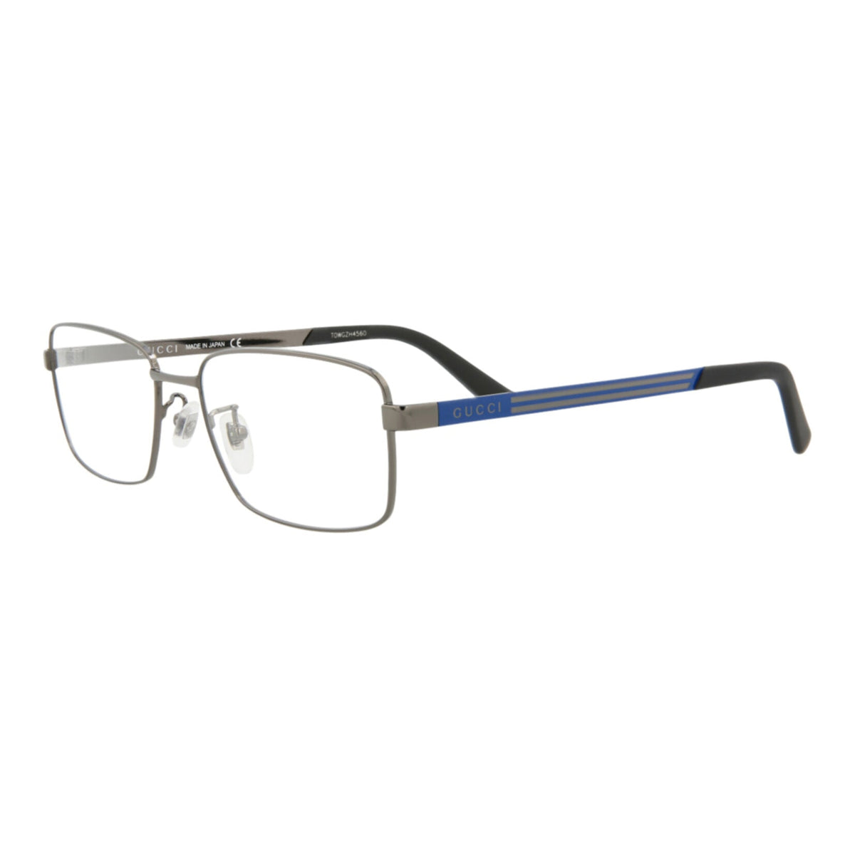 Gucci Mens Square/Rectangle Ruthenium Blue Transparent Fashion Designer Eyewear