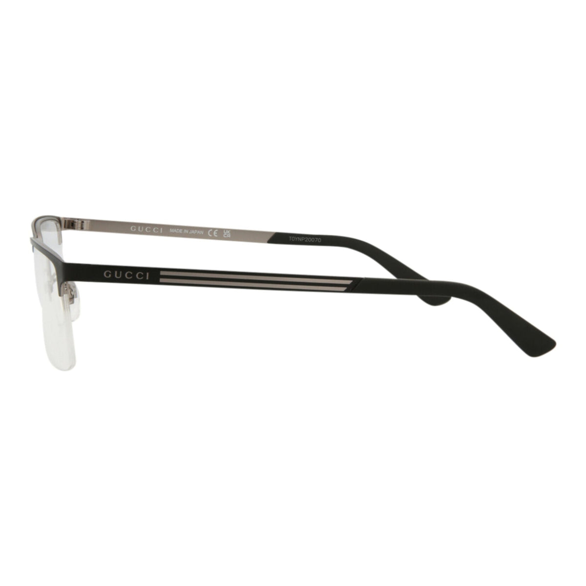 Gucci Mens Square/Rectangle Black Black Transparent Fashion Designer Eyewear