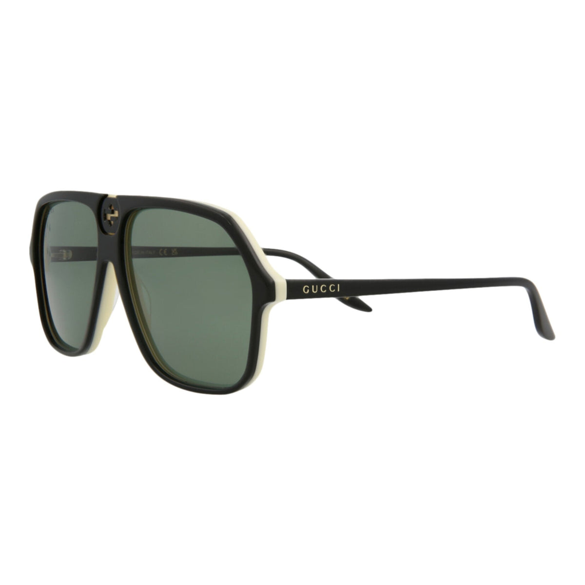Gucci Mens Aviator Black Black Green Fashion Designer Eyewear