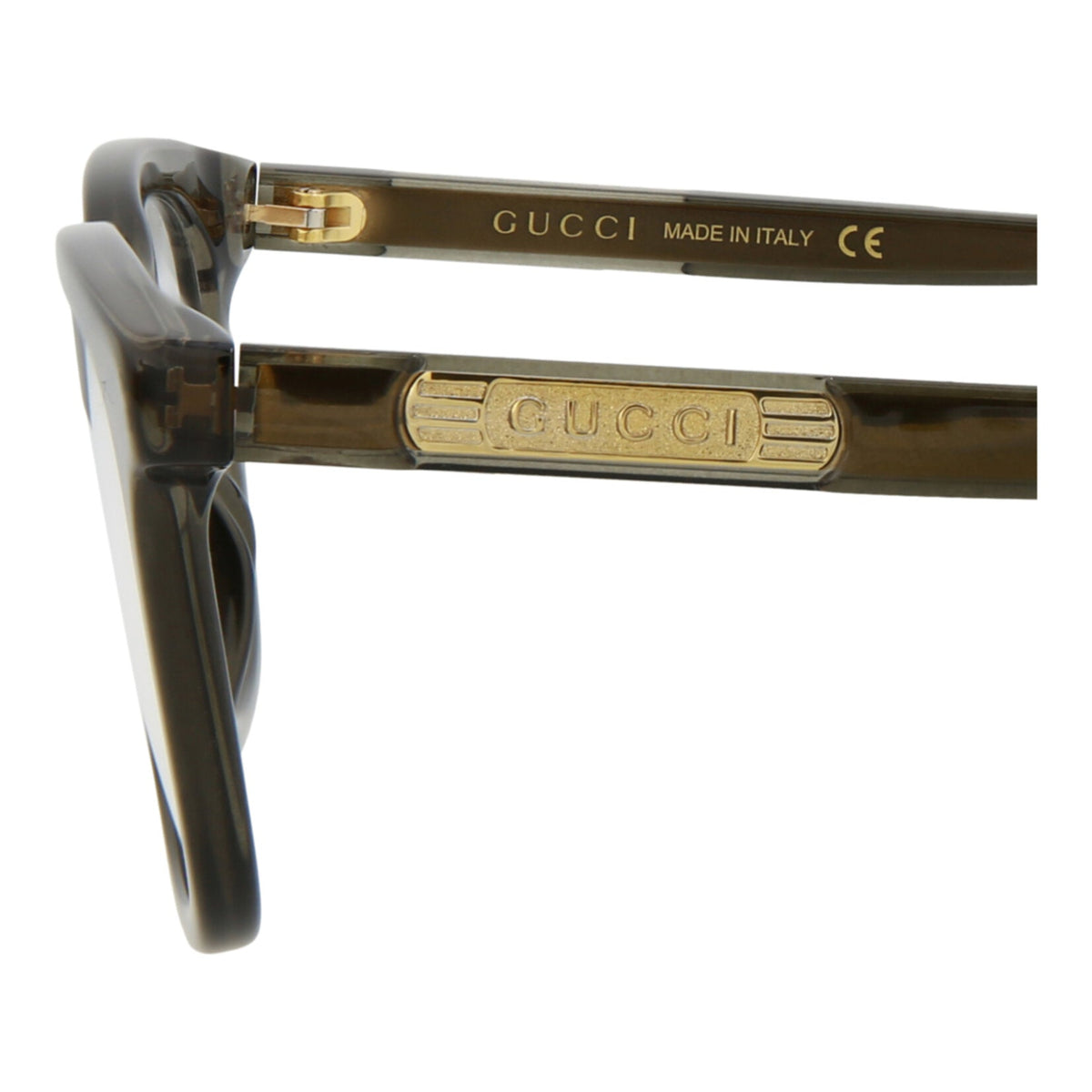 Gucci Mens Square/Rectangle Grey Grey Transparent Fashion Designer Eyewear