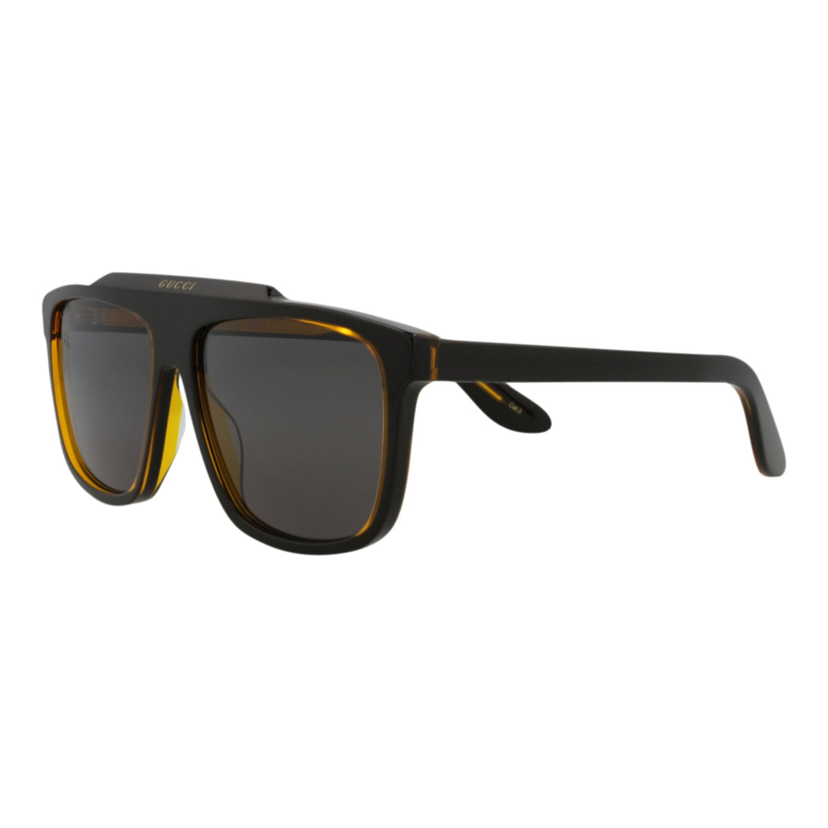 Gucci Mens Aviator Black Black Grey Fashion Designer Eyewear