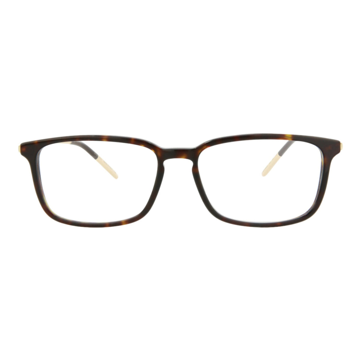 Gucci Mens Square/Rectangle Havana Gold Transparent Fashion Designer Eyewear