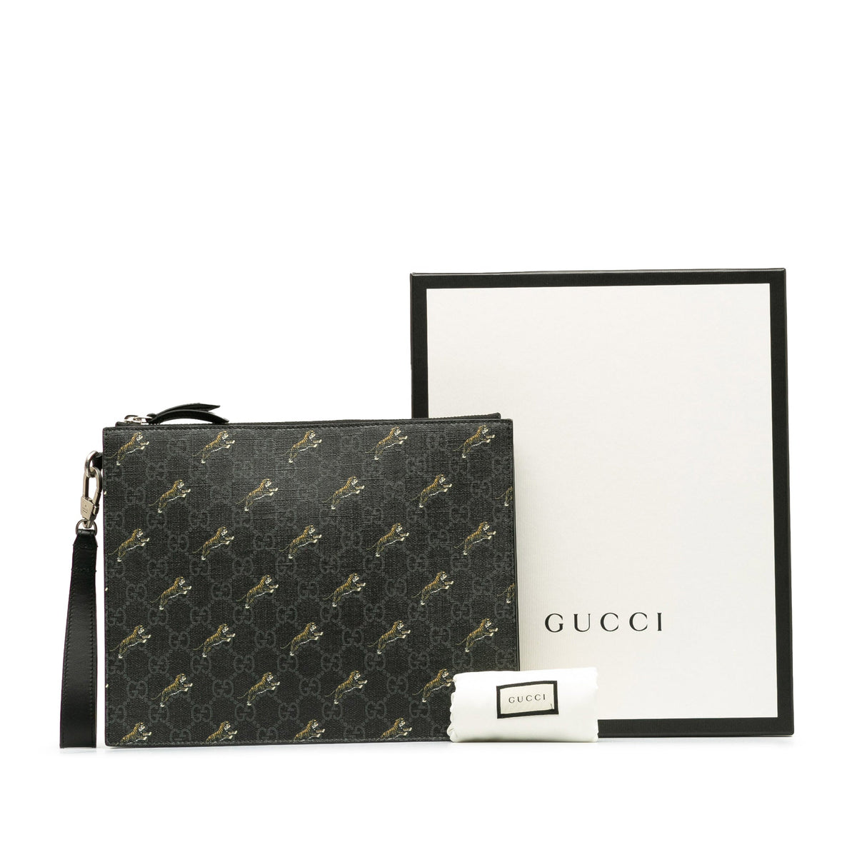 GUCCI GG Supreme Tiger Clutch Bag