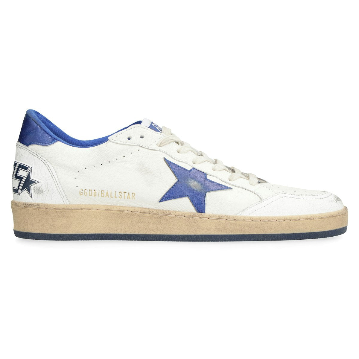 WHITE/METALLIC BLUE BALLSTAR SNEAKERS