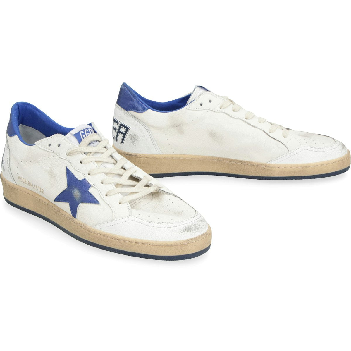 WHITE/METALLIC BLUE BALLSTAR SNEAKERS