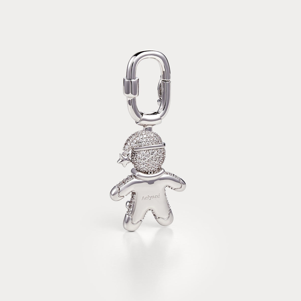 Sparkle Silver—Gingerbread Man Bag Charm