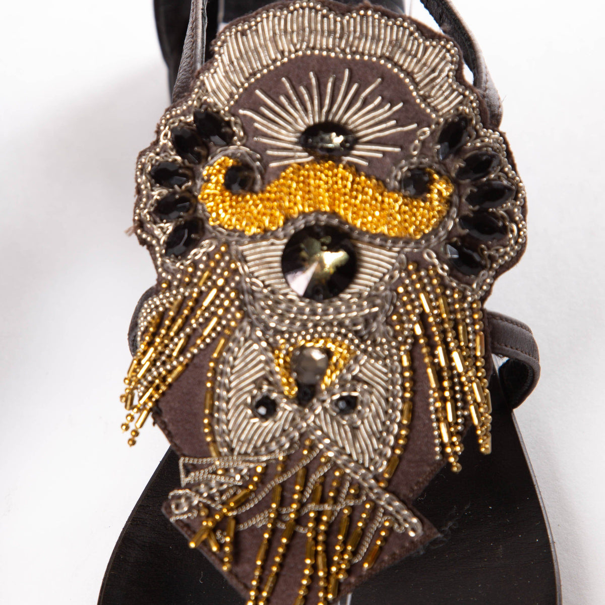 Giuseppe Zanotti Black Jewel Embellished Flats SZ 36.5 Sale