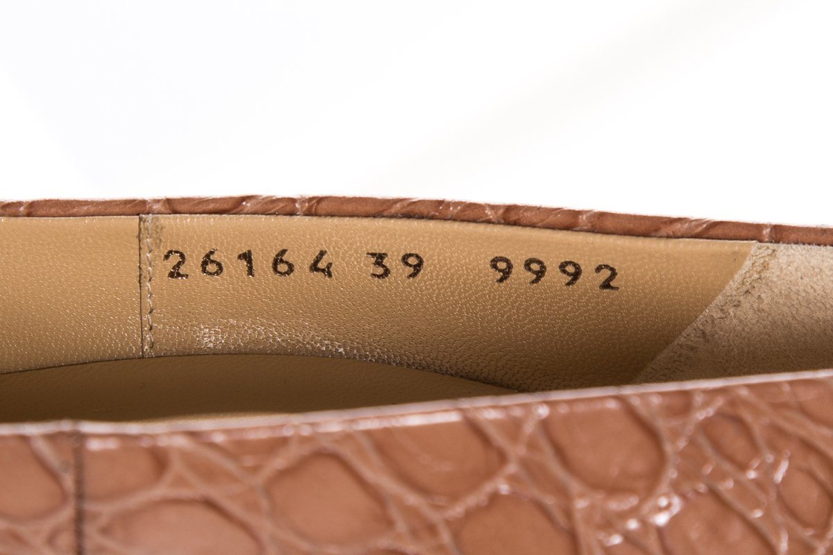Giuseppe Zanotti Tan Embossed Leather Round Toe Pumps SZ 39 Sale