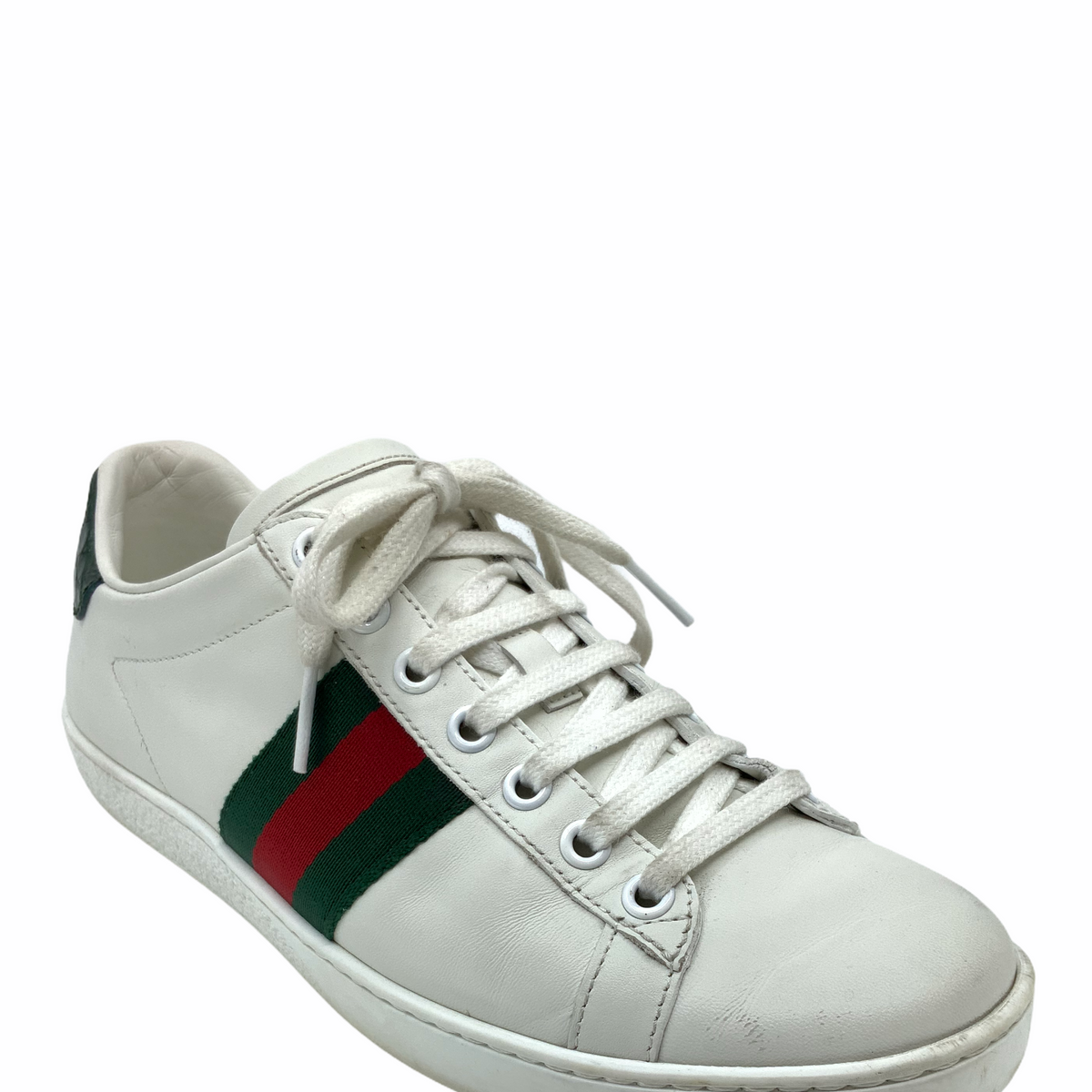 Gucci Ace Leather Web Sneaker Size 7